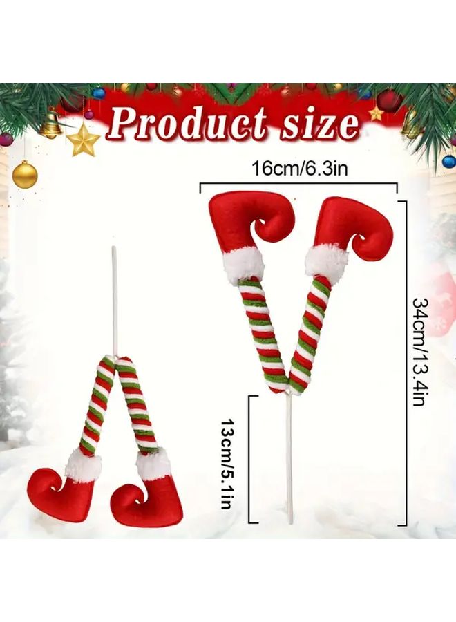 Green Elf Legs Christmas Tree Ornaments For Home Fireplace And Party Decor - Image 2