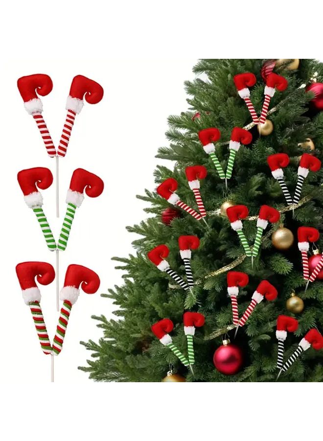 Green Elf Legs Christmas Tree Ornaments For Home Fireplace And Party Decor - Image 1