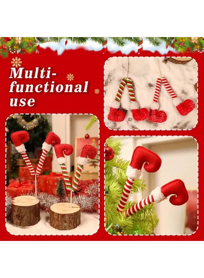 Green Elf Legs Christmas Tree Ornaments For Home Fireplace And Party Decor - Image 4