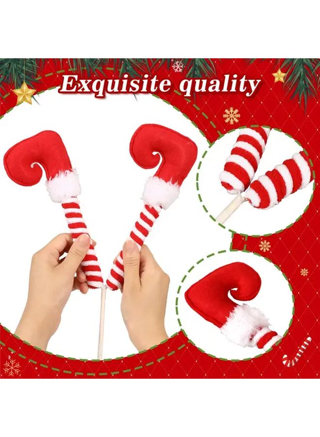 Green Elf Legs Christmas Tree Ornaments For Home Fireplace And Party Decor - Image 3