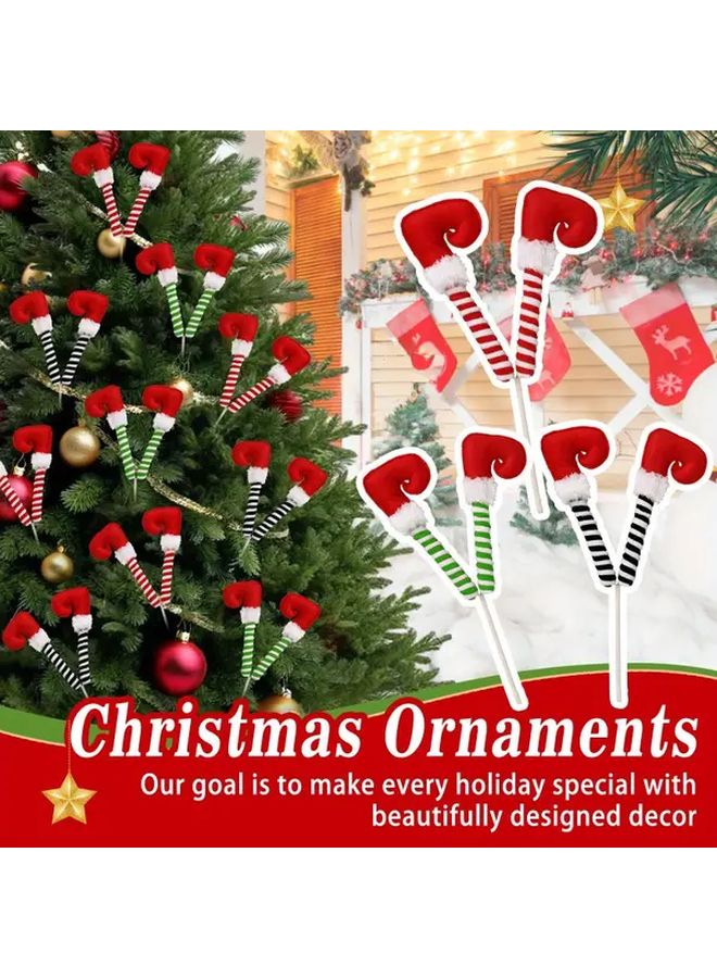 Green Elf Legs Christmas Tree Ornaments For Home Fireplace And Party Decor - Image 5