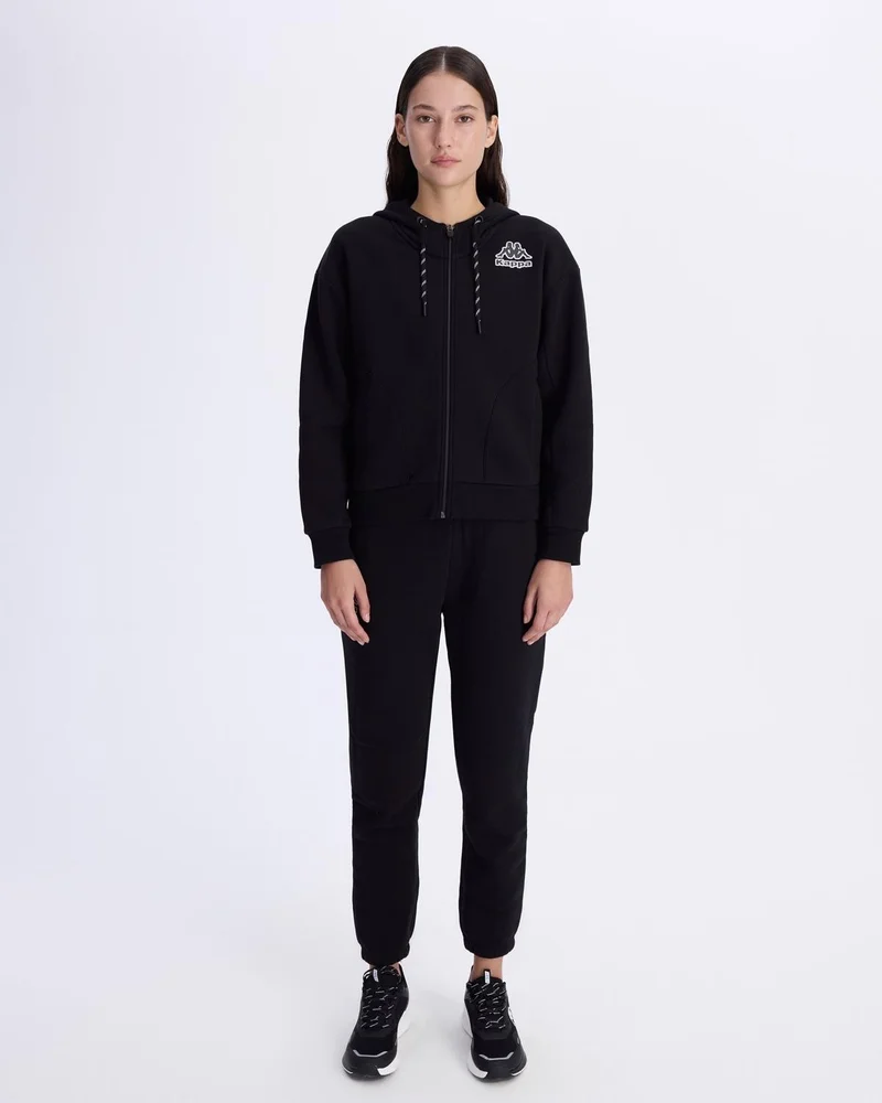 كابا Logo Femisa Tur Women's Black Comfort Fit Zippered Tracksuit Top