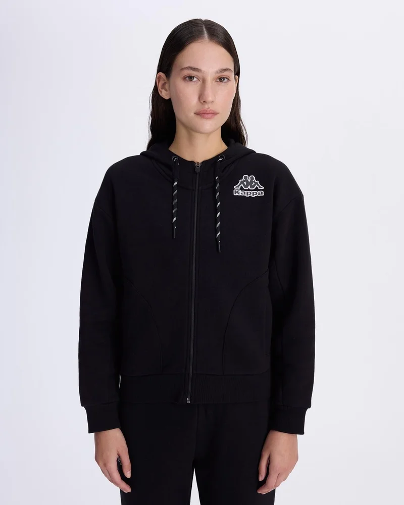 كابا Logo Femisa Tur Women's Black Comfort Fit Zippered Tracksuit Top