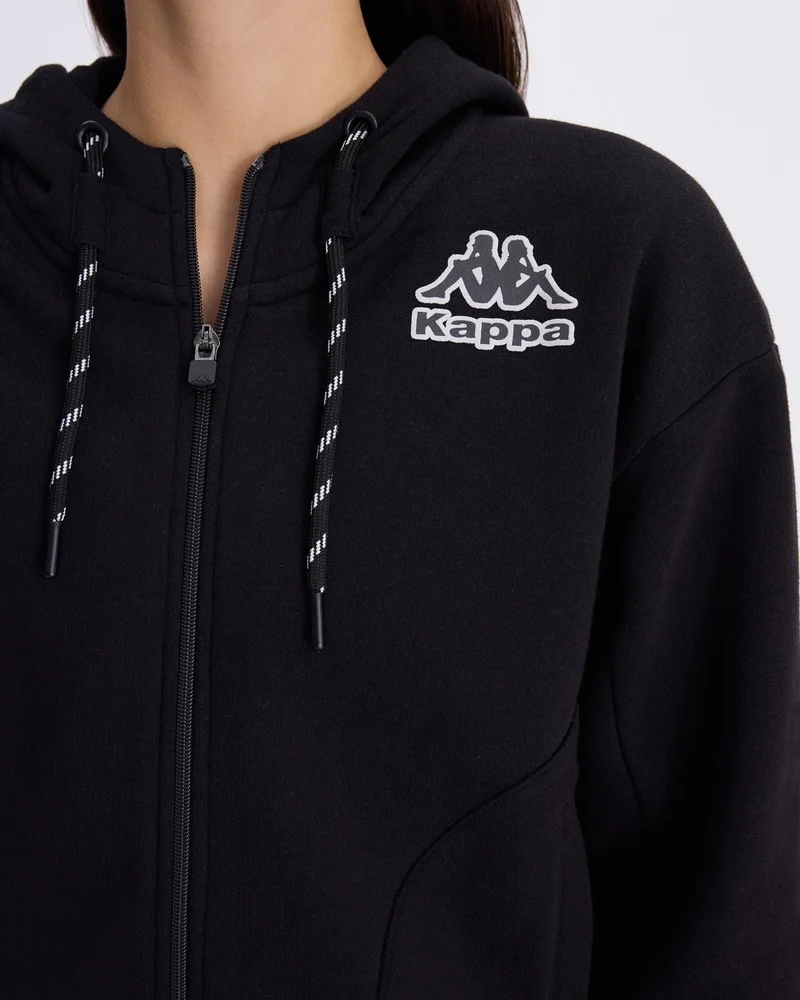 كابا Logo Femisa Tur Women's Black Comfort Fit Zippered Tracksuit Top