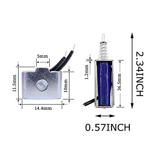 MEETOOT Rectangular Sucker Electromagnet 5V 10N Push Pull Type Electric Electromagnet Solenoid Frame Electromagnet for Electromagnetic Lock Solenoid Valve - Image 2