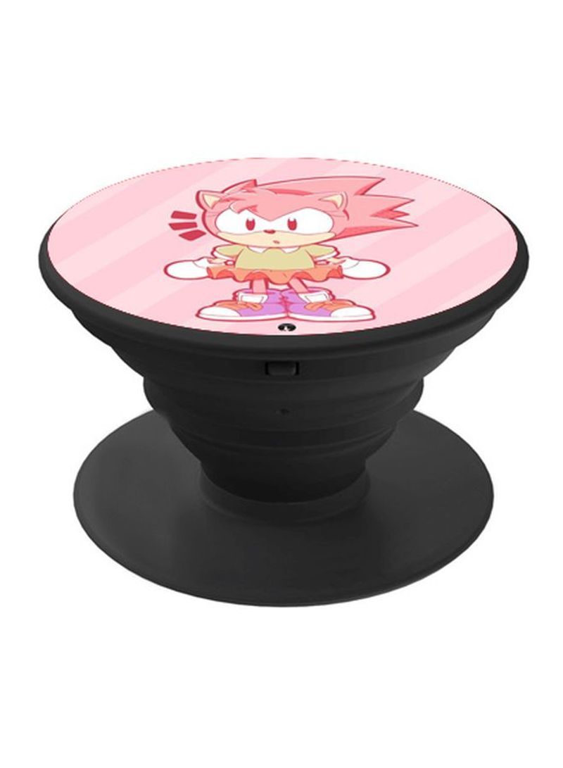 RKN Cartoon Printed Pop Up Finger Grip Phone Holder Pink/White/Black - Image 1