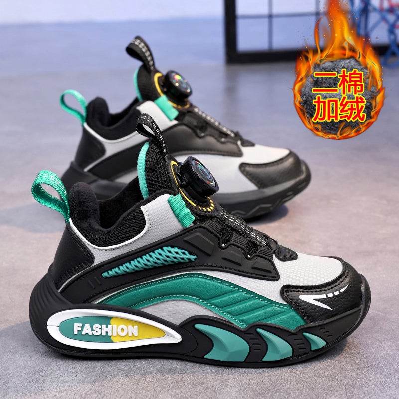 Boys Shoes Winter Fleece-Lined Thick Cotton Shoes Winter Two Cotton Shoes Boys Children Sneaker - Image 2