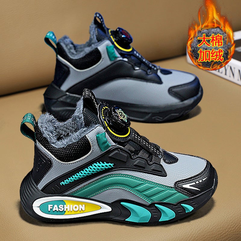 Boys Shoes Winter Fleece-Lined Thick Cotton Shoes Winter Two Cotton Shoes Boys Children Sneaker - Image 3