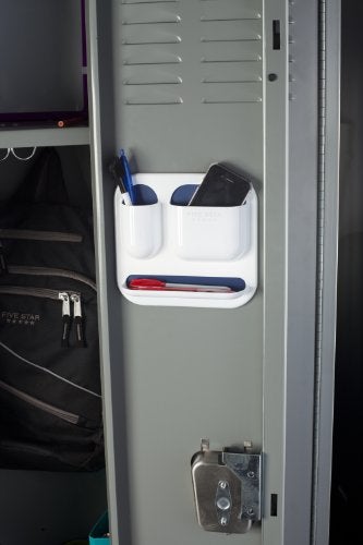 Five Star Locker Accessories, Tri-Pocket with Dry Erase Surface, 7" x 7-1/2, White with Cobalt Blue Pockets (72622) - Image 3