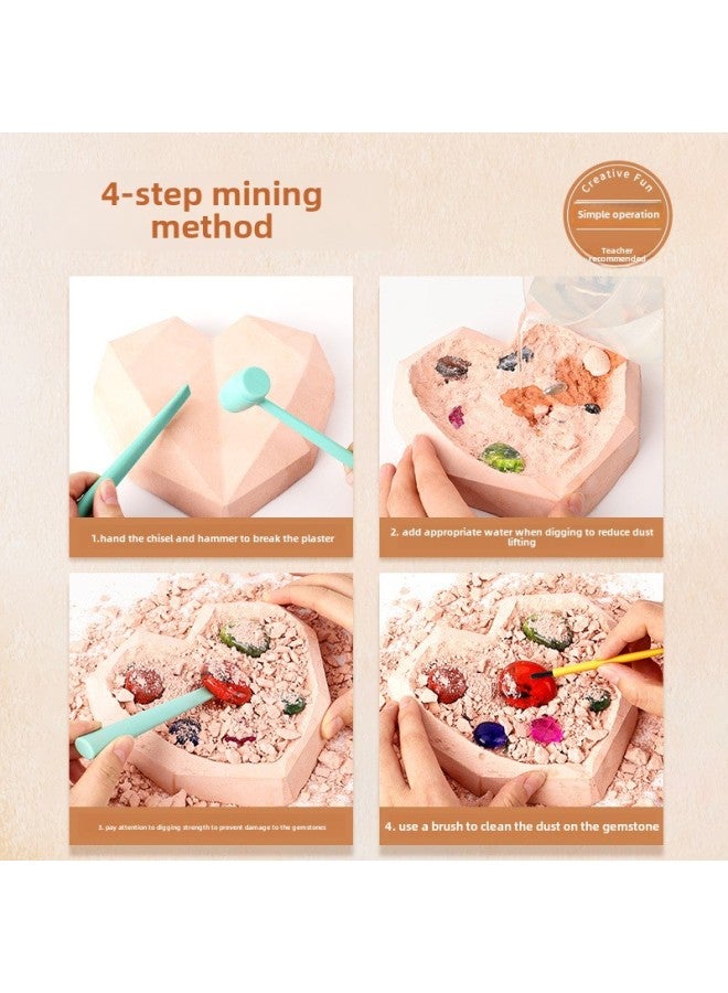 Archaeological Excavation Toys Children's Gem Digging Treasure Collection Knock Stone Treasure Hunting Blind Box Student Educational Handmade Gift-Color:Cello Ott Superman (1 Must Be A Random Second Generation Monster)