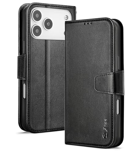 Arae Compatible with iPhone 17 Pro Max Case Wallet with Card Holder, Wristlet Strap Wallet Flip Cover for iPhone 17 Pro Max 6.9 inch Men/Women, RFID Blocking, Kickstand, Black - Image 1