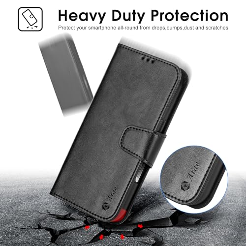 Arae Compatible with iPhone 17 Pro Max Case Wallet with Card Holder, Wristlet Strap Wallet Flip Cover for iPhone 17 Pro Max 6.9 inch Men/Women, RFID Blocking, Kickstand, Black - Image 3