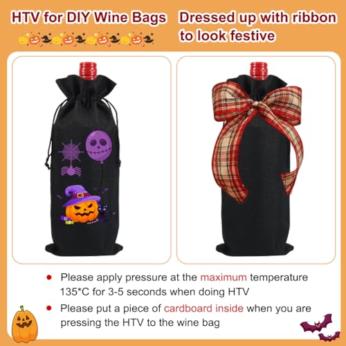Shintop 10pcs Jute Wine Bags, 14 x 6 1/4 inches Hessian Wine Bottle Gift Bags with Drawstring for Party Halloween Festival Gift Favors (Black) - Image 4