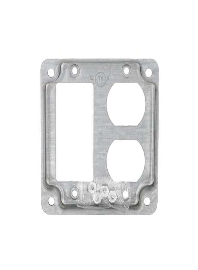 RACO Hubbell-Raco 915C 1 GFCI and 1 Duplex Receptacle 4-Inch Square Exposed Work Cover - Image 4