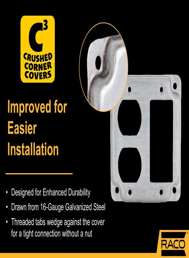 RACO Hubbell-Raco 915C 1 GFCI and 1 Duplex Receptacle 4-Inch Square Exposed Work Cover - Image 2