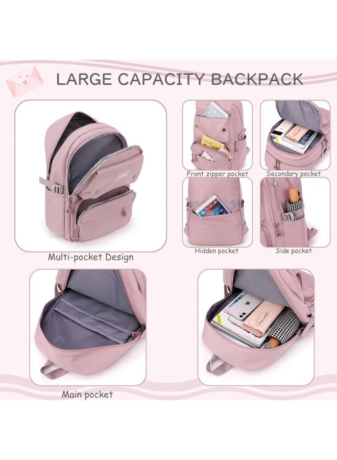 GGEROU حقيبة ظهر كاجوال للأطفال بلون موحد حقيبة للبنات في المرحلة الابتدائية والمتوسطة حقيبة سفر للمراهقين سوداء - Image 5