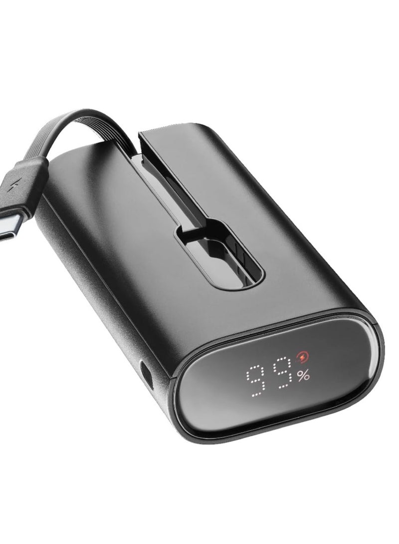 Cellularline LIN-C - Powerbank 10,000 mAh - Built-in USB-C cable - USB-C Port IN/Out 20 W PD - Black - Image 1