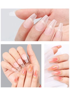 brunson Matte Soft Gel Tips, No File Needed- Full Cover False Nails, Clear Acrylic & Strong Tips for Press On Extension - 12 Sizes Soft gel Tips Short Coffin C-curved clear nail tips  - Image 4
