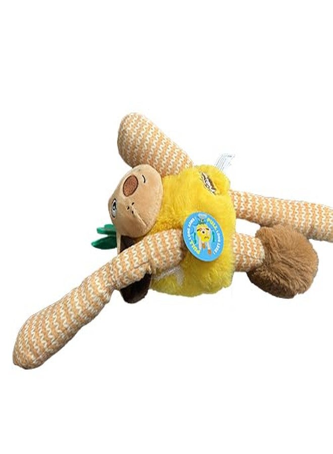 GiGwi Plush Friendz Pineapple Dog Toy, Soft Plush Interactive Toy for Dogs, Long Legs, Arms, Ears for Pulling & Knotting, Squeaker & Crinkle Paper for Engaging Sounds, for Tugging, Cuddling, Medium - Image 3