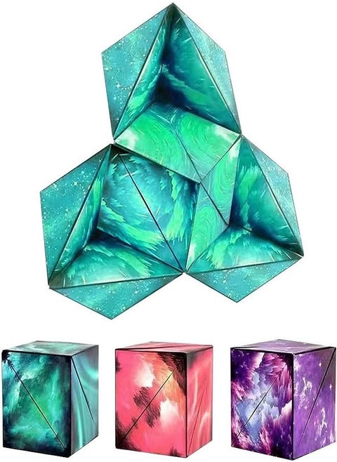 Shape Shifting Box - Award-Winning, Patented Fidget Cube w/ 36 Rare Earth Magnets - Extraordinary 3D Magic Cube – Cube Magnet Fidget Toy Transforms Into Over 70 Shapes (Green)