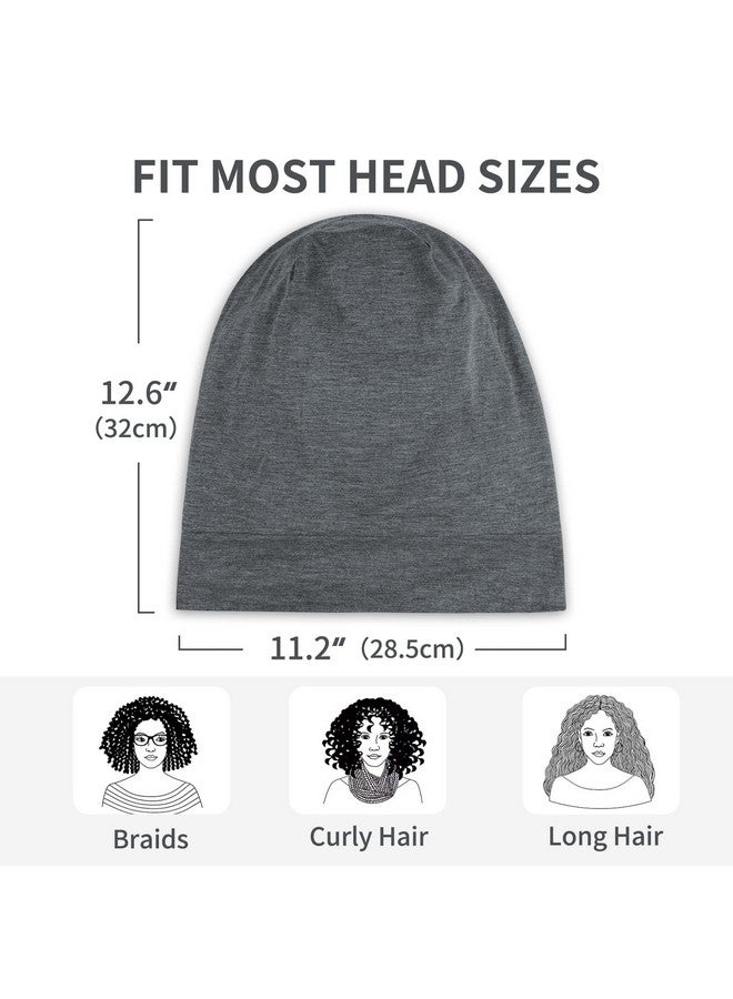 Zenssia Satin Lined Hair Bonnet For Sleeping Sleep Cap For Women And Men With Adjustable Strap Stay On All Night Hair Wrap Dark Grey Pack Of 1 - Image 5