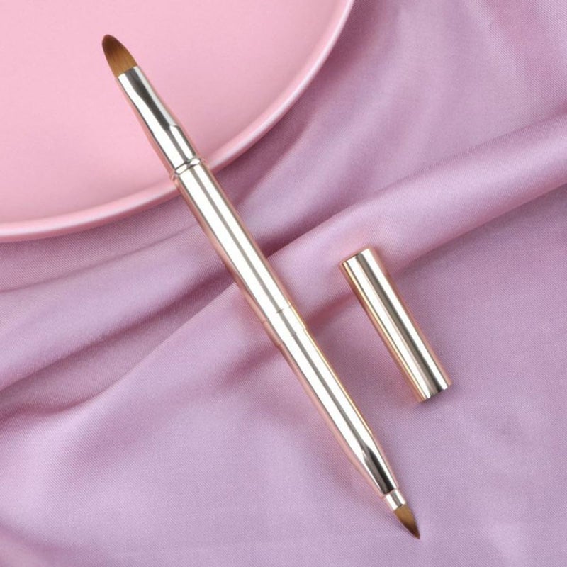 KICHOUSE 2pcs Retractable Lipstick Brush and Concealer Makeup Lip Brush Set with Cover, Dual-ended Lip Gloss Applicator for Precise Cosmetic Application, Portable Makeup Tool for Travel - Image 4