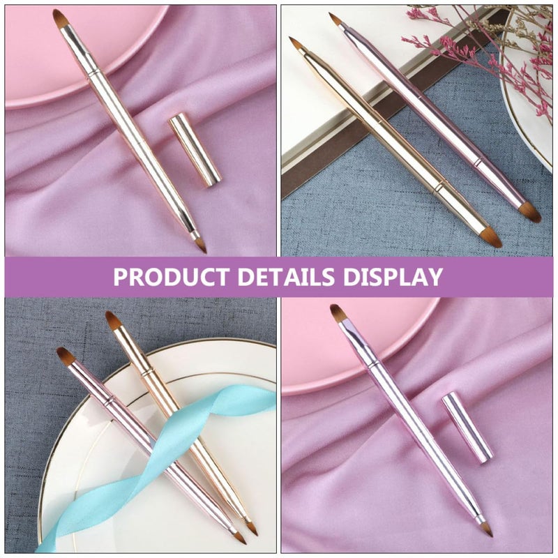 KICHOUSE 2pcs Retractable Lipstick Brush and Concealer Makeup Lip Brush Set with Cover, Dual-ended Lip Gloss Applicator for Precise Cosmetic Application, Portable Makeup Tool for Travel - Image 5