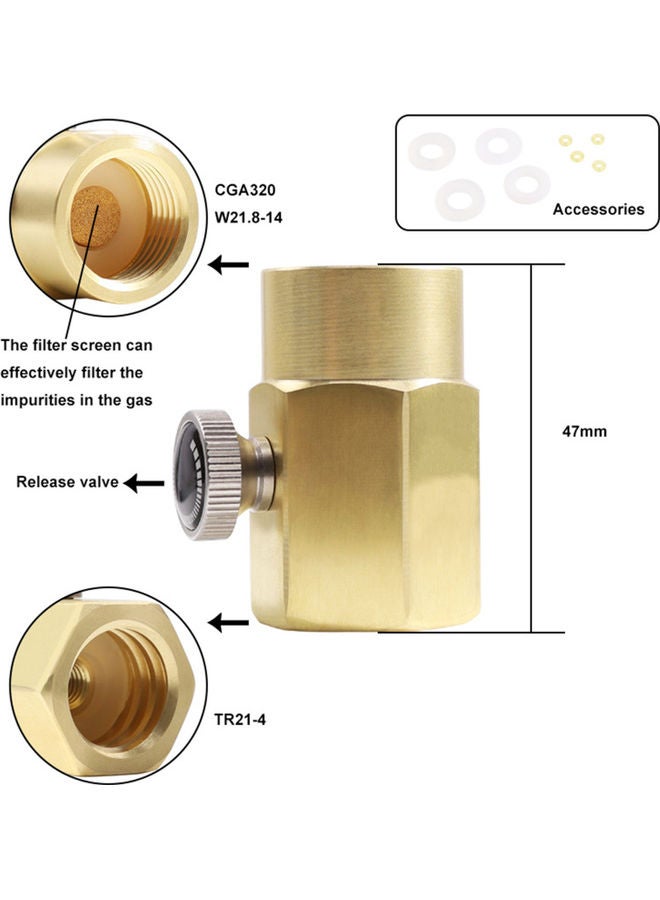 NIBEMINENT Brass Household Soda Bottle Adapter Gold/Silver/Black - Image 5
