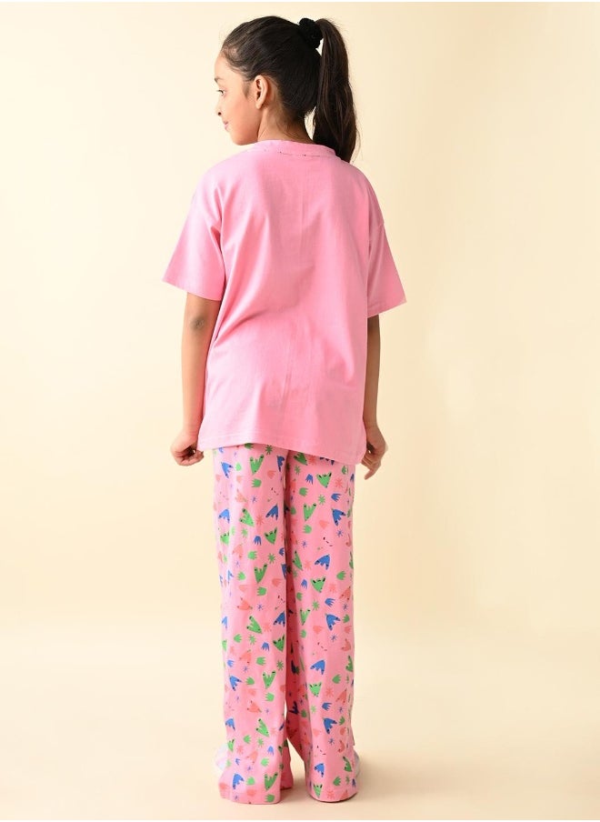 LILPICKS Sparrow Printed T-shirt with Ankle Cut Palazzo Set  - Image 2