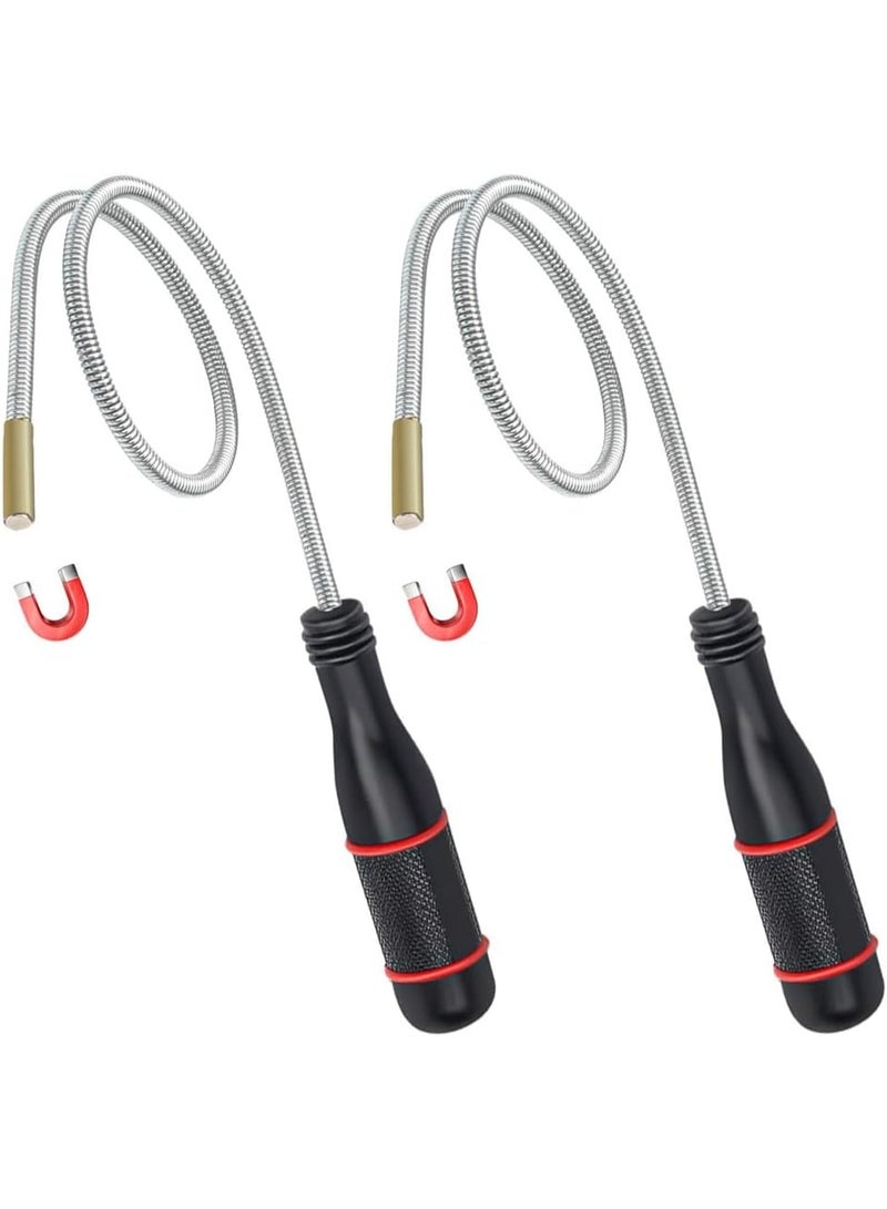 Azonee أدوات التقاط مغناطيسية، عبوة 2، أداة مغناطيسية مرنة وقابلة للانحناء، ممسحة مغناطيسية متعددة الاستخدامات بطول 24 بوصة لمصارف المنازل الصعبة الوصول، مفاتيح السيارات، البراغي، المسامير - Image 1