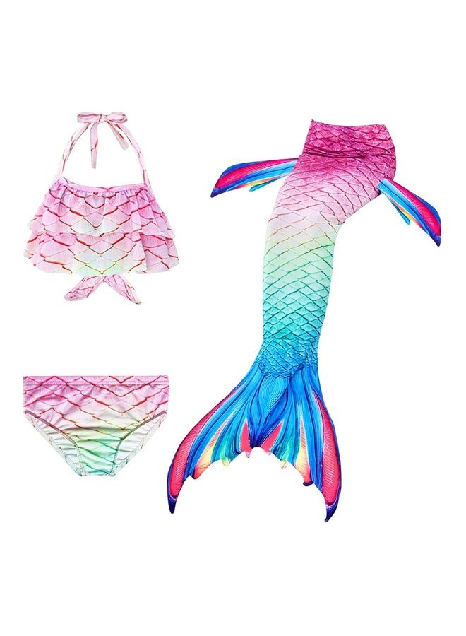 3-Piece Mermaid Swimming Costume Set 150cm