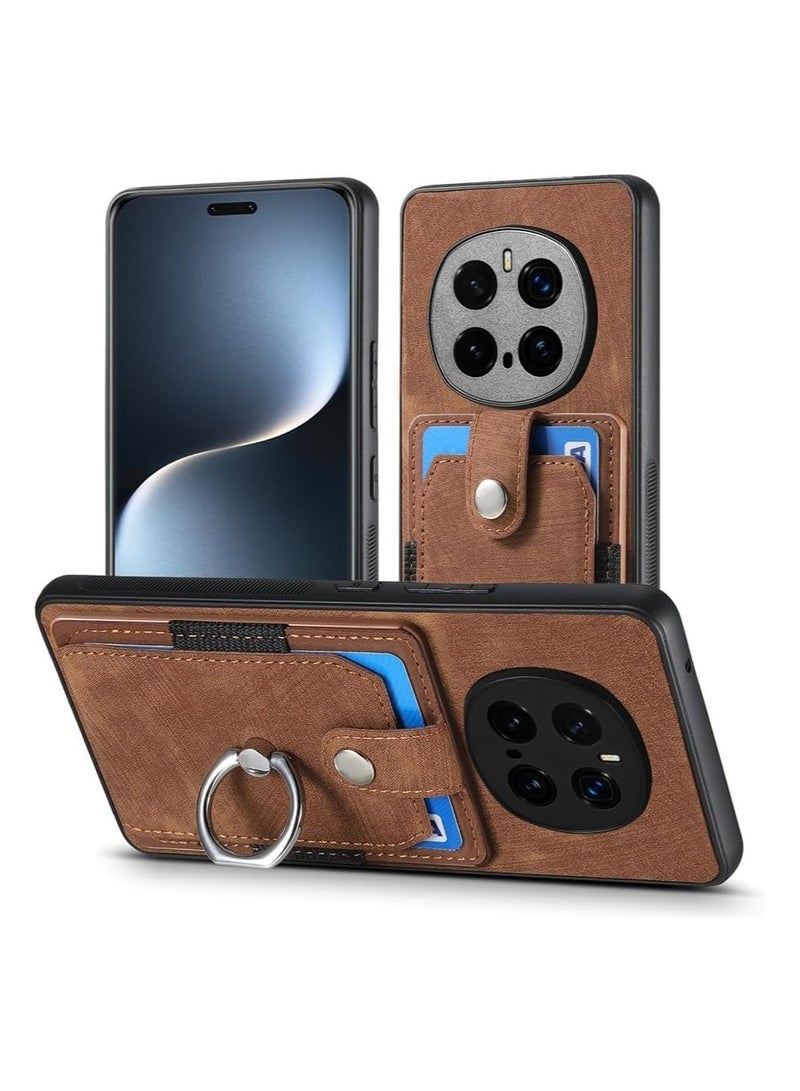 general Compatible Honor Magic 7 Pro 5G Wallet Case Slim Card Holder Leather and TPU Frame Phone Case Multi-function Case with Support Ring - Image 1