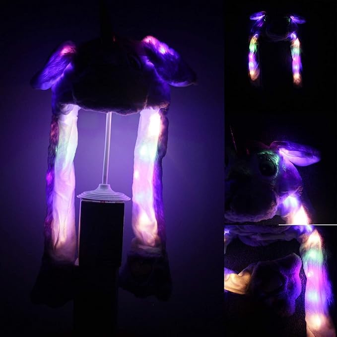 ARUP Girl's & Boy's Winter Warm Faux Fur Unicorn Animal Balaclava Hat Full Cover Earflap Hood Cap Unisex Kids Cap Multicolour - Image 2