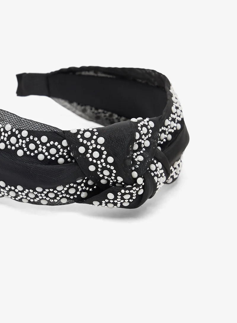 Khizana Black Embellished Hairband for Women | Best Price UAE