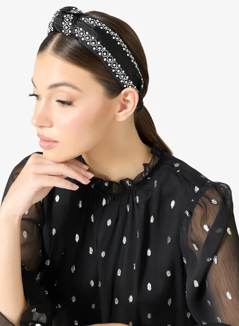 Khizana Black Embellished Hairband for Women | Best Price UAE
