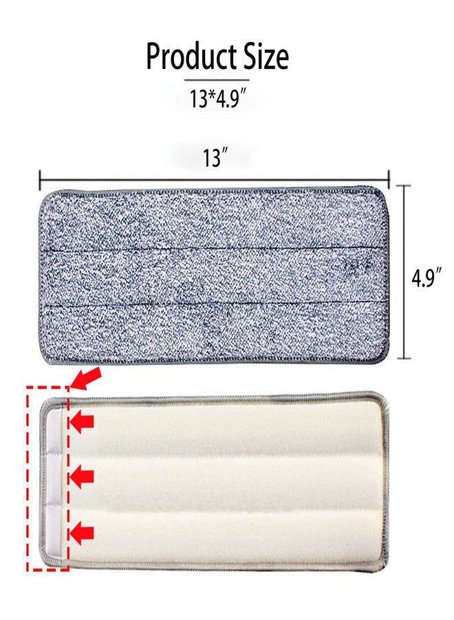 Rinakou 10 Pack 13 * 4.9" Generic Mop Pads Mop Head Refill Washable Wet/Dry Mops Flat Compatible with Most 11-13" Hook and Loop (Velcro) Flat Mops.System Floor Care System (10 Pack 13 * 4.9") - Image 3