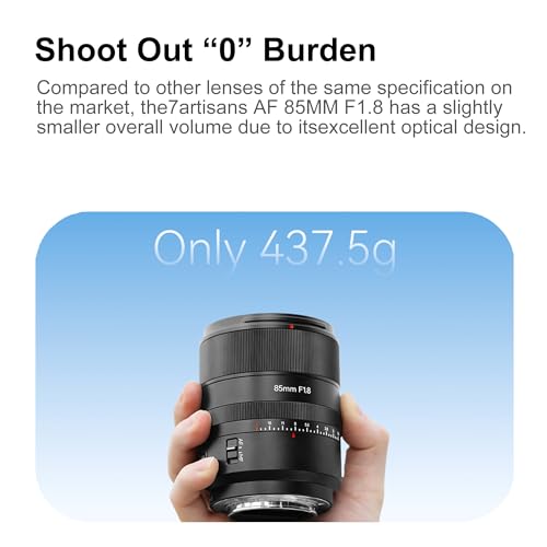7artisans عدسة كاميرا 7artisans AF 85mm F1.8 لتركيب سوني E، إطار كامل، فتحة كبيرة، عدسة ثابتة، تركيز تلقائي يدوي STM، تركيز تلقائي على الوجه/العين، للتصوير البورتريه/التصوير الشارعي/المواضيع الإنسانية - Image 2