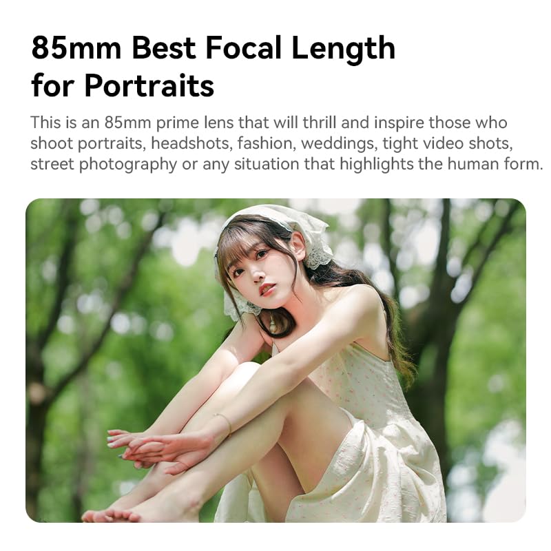 7artisans عدسة كاميرا 7artisans AF 85mm F1.8 لتركيب سوني E، إطار كامل، فتحة كبيرة، عدسة ثابتة، تركيز تلقائي يدوي STM، تركيز تلقائي على الوجه/العين، للتصوير البورتريه/التصوير الشارعي/المواضيع الإنسانية - Image 3