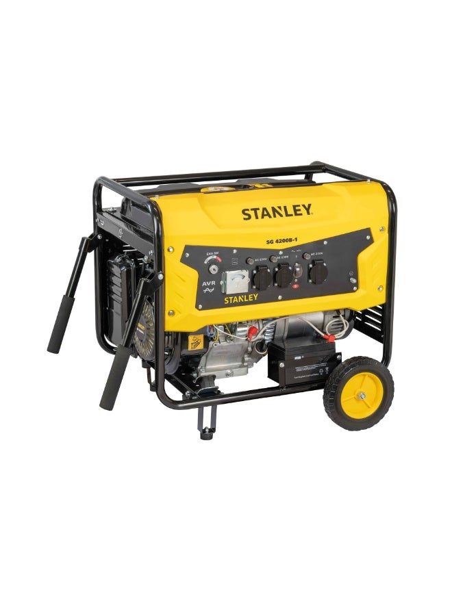 STANLEY Petrol Generator 4.0 KW Rated Power, Electric Start, AVR, 25L Fuel Tank - SG4200B-1 - Image 1