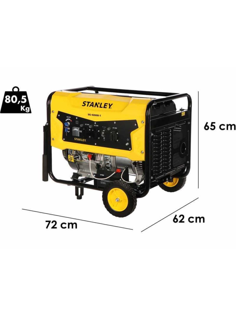 STANLEY Petrol Generator 4.0 KW Rated Power, Electric Start, AVR, 25L Fuel Tank - SG4200B-1 - Image 5