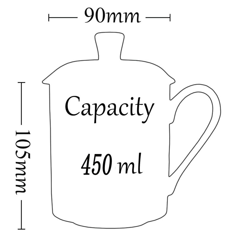 QPOIBSD Chinese Gongfu Loose Leaf Tea/Coffee Brewing System - Bone China & White Porcelain Teacup/Coffee Cup - 450ml - Blue Dragon - Image 2