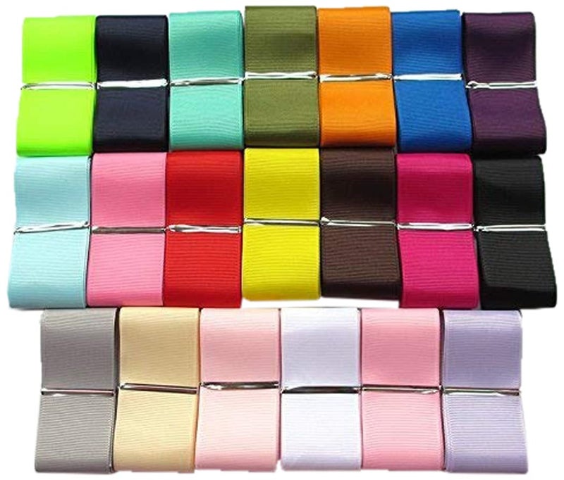 Chenkou Craft Assorted of 20 Yards Grosgrain Ribbon Total 20 Colors Mix Lots Bulk (1 1/2"(38mm), Multi-Colored) - Image 4