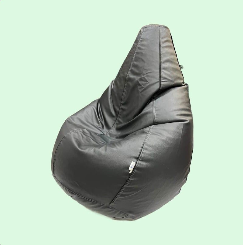 OHSTORE OHSTORE Premium Bean Bag Chair Ultra Comfortable Durable Faux Leather Cover Lightweight Ergonomic Lounge Seat for Home Office Gaming Relaxation GreyBlack 2XLBB  - Image 3