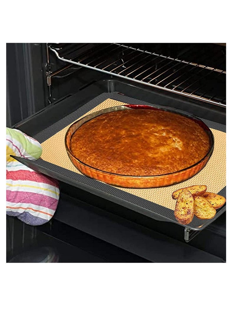 Nonstick Silicone Baking Mat Sets Reusable Sheet for Making Cookies Bread and Pastry Kitchen Food Bakeware High Temperature Oven Set of 3 - Image 2