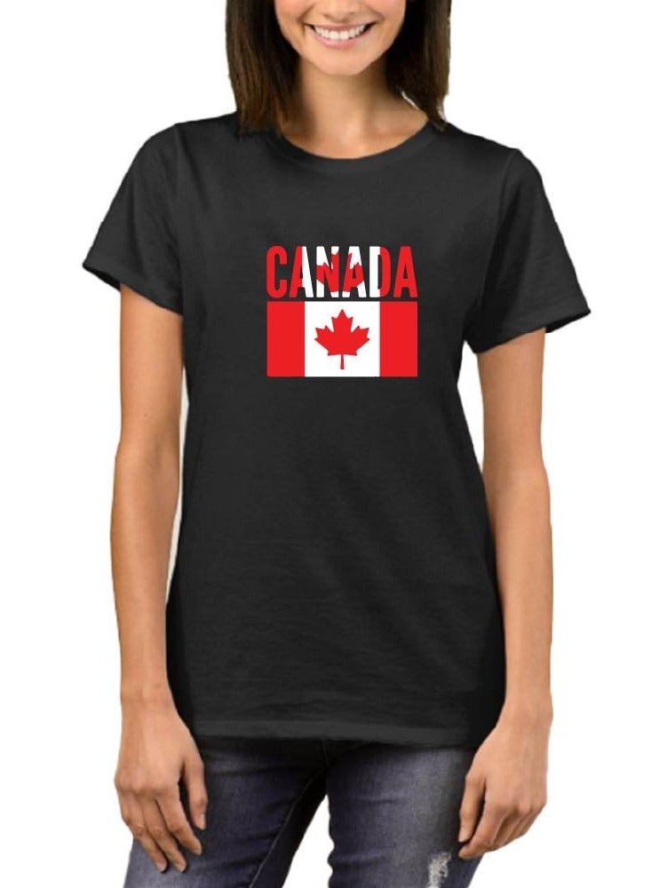 Canada Adult Women's Round Neck T-Shirt - Soft and Comfortable, Short Sleeve Tshirt - Perfect for Everyday Canadian Style - Canada Tshirt for Women - Image 1