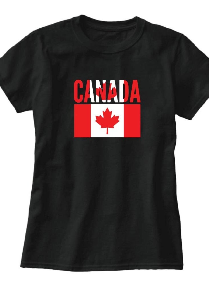 Canada Adult Women's Round Neck T-Shirt - Soft and Comfortable, Short Sleeve Tshirt - Perfect for Everyday Canadian Style - Canada Tshirt for Women - Image 3