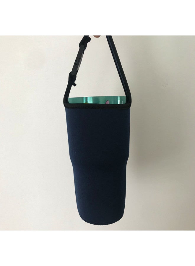 Solid Color Ice Cup 30Oz Car Cup Cover Diving Material Buckle Insulation Handbag Wholesale Support Creative Logo-Color:Navy-Capacity:Ice Bully Cup Special (30oz))  - Image 1