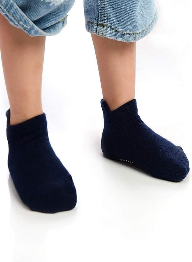 Zerolex Kids Toddler Socks Combed Cotton Stylish Solid Non-Slip Ankle Crawling with Grips Anti-Skid Comfortabl Sock for Girls Boys(1 To 5-Y)(Pack of-6) (IN, Alpha, Free Size, 3-Year, MultiColour) - Image 5