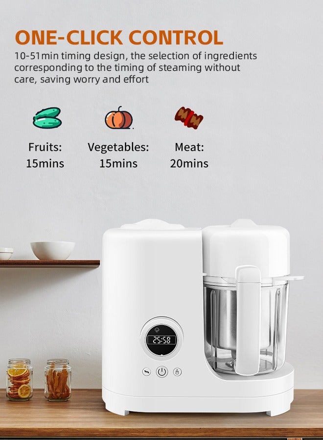 Soft Touch Baby Food Maker Electric Baby Food Processor with Automatic Cooking and Grinding Food Steamer Puree Blender with Self-Cleaning Function, BPA Free for Making Fruit Puree Meat Puree Juice - Image 5