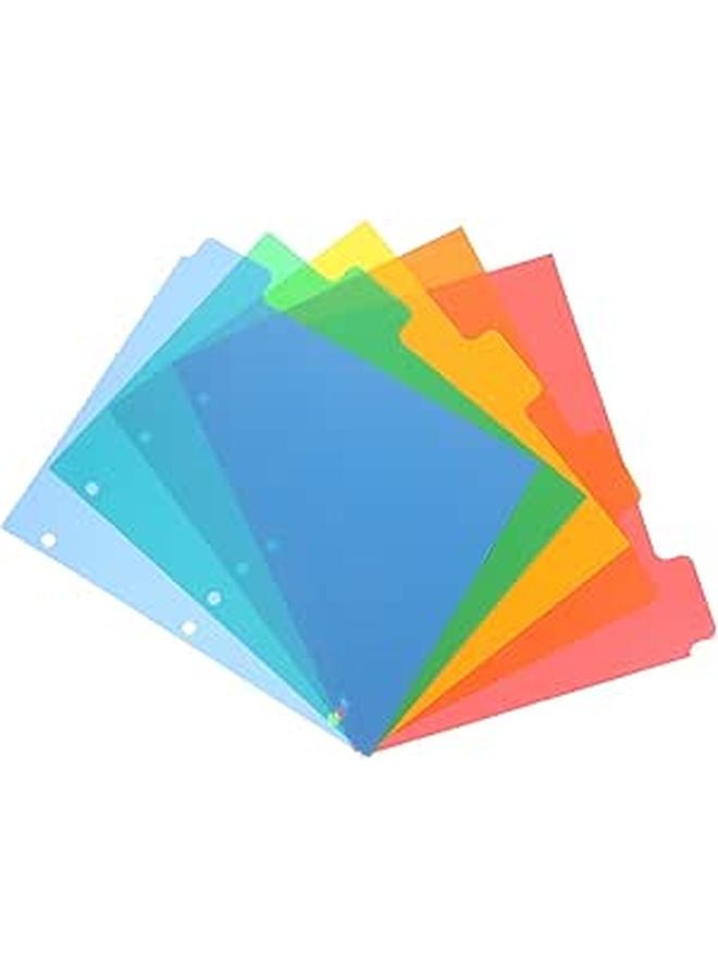 A4 Colored Binder Index Dividers 5pcs 3 Hole Punched Classification Tabs for School Office Filing - Image 1